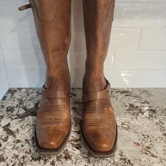 Ariat Shoes Ariat Western Womens Sz7b Wide Distressed Brown Cowboy